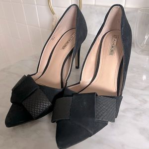Tahiti Black Faux Suede Pumps Worn once 7.5